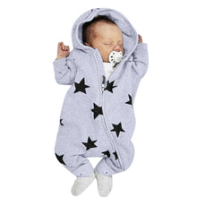 Load image into Gallery viewer, Newborn Infant Baby Girls Boys Stars Print Hooded Zipper Romper Jumpsuit Outfits