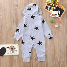 Load image into Gallery viewer, Newborn Infant Baby Girls Boys Stars Print Hooded Zipper Romper Jumpsuit Outfits